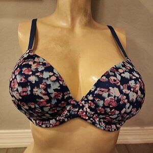 Maidenform Bra 36B Blue Floral Underwire Lined